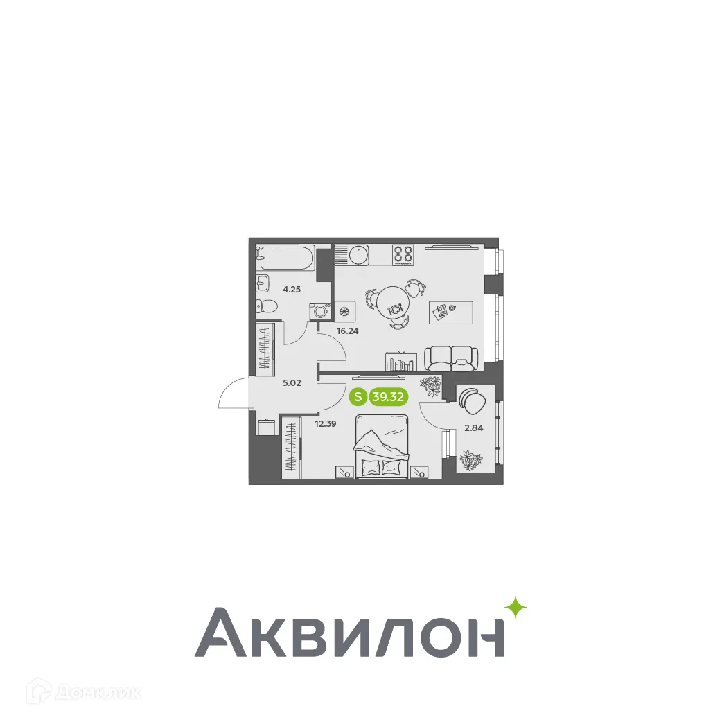 Фото квартиры в ЖК Аквилон АКВАРТАЛ