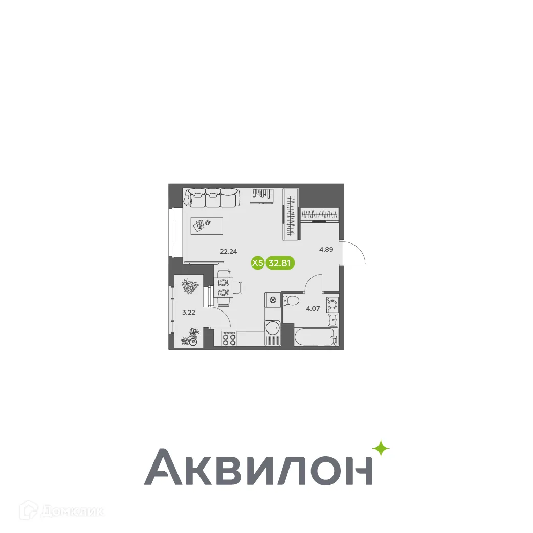 Фото квартиры в ЖК Аквилон АКВАРТАЛ