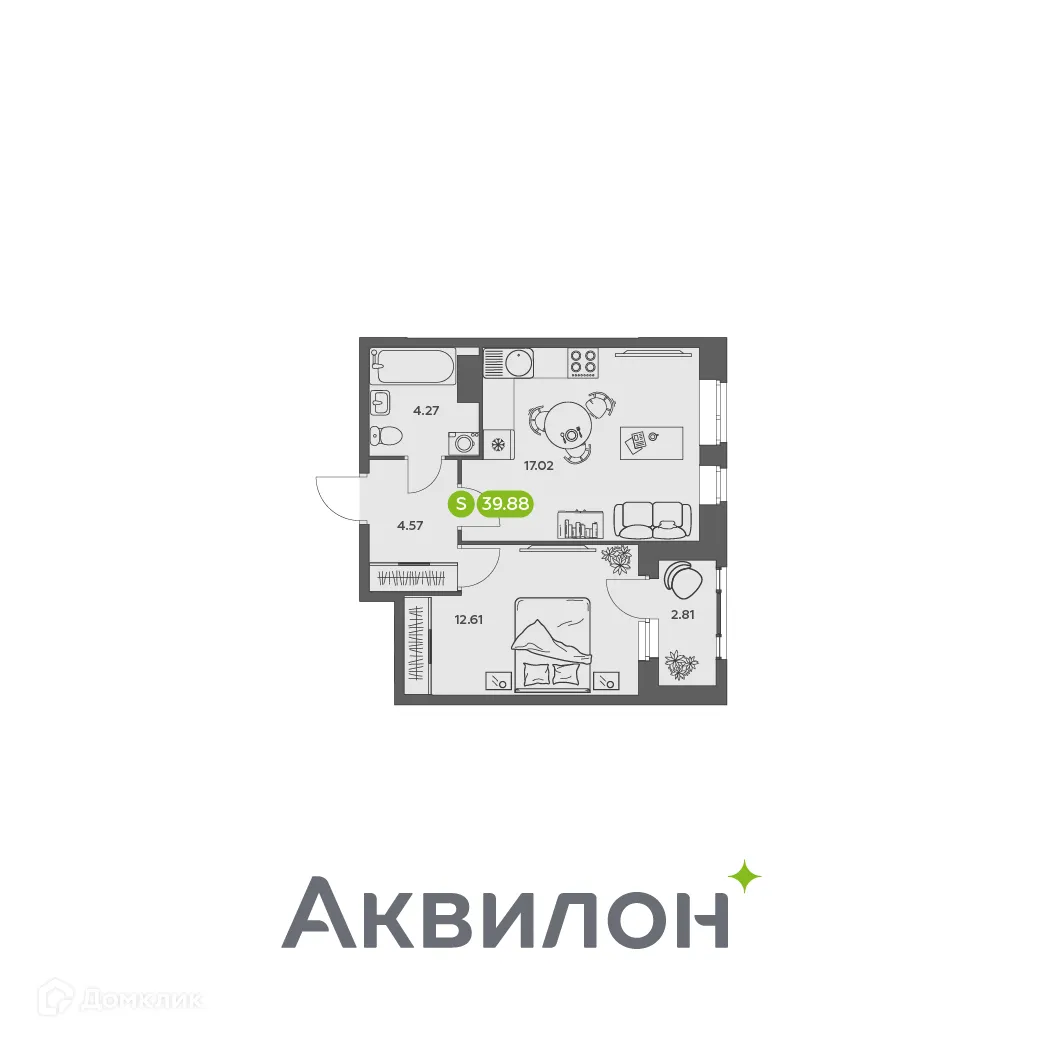 Фото квартиры в ЖК Аквилон АКВАРТАЛ