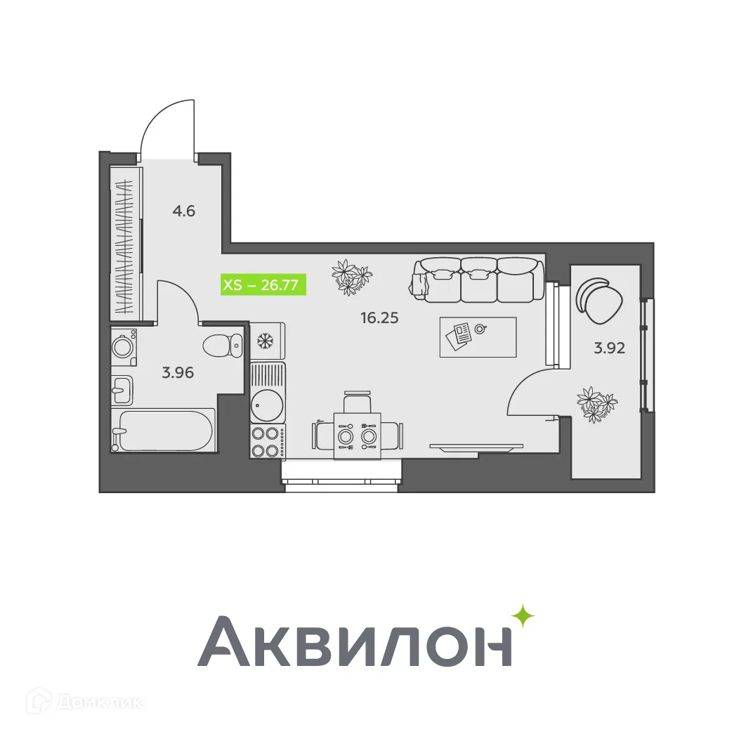 Фото квартиры в ЖК Аквилон АКВАРТАЛ