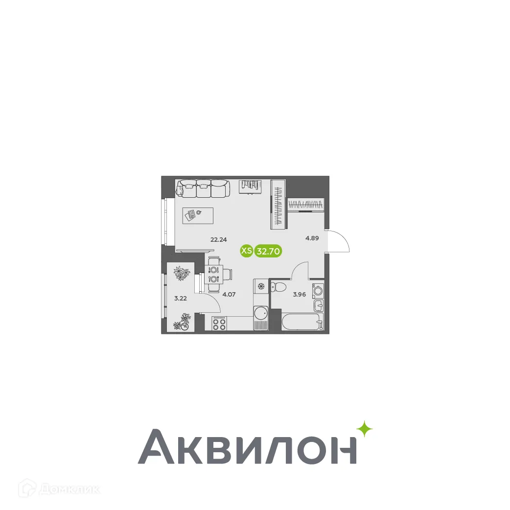 Фото квартиры в ЖК Аквилон АКВАРТАЛ