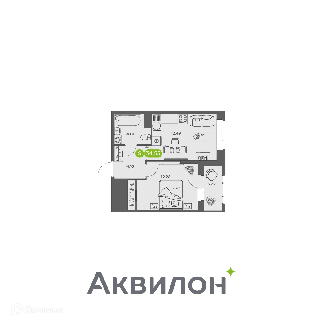 Фото квартиры в ЖК Аквилон АКВАРТАЛ