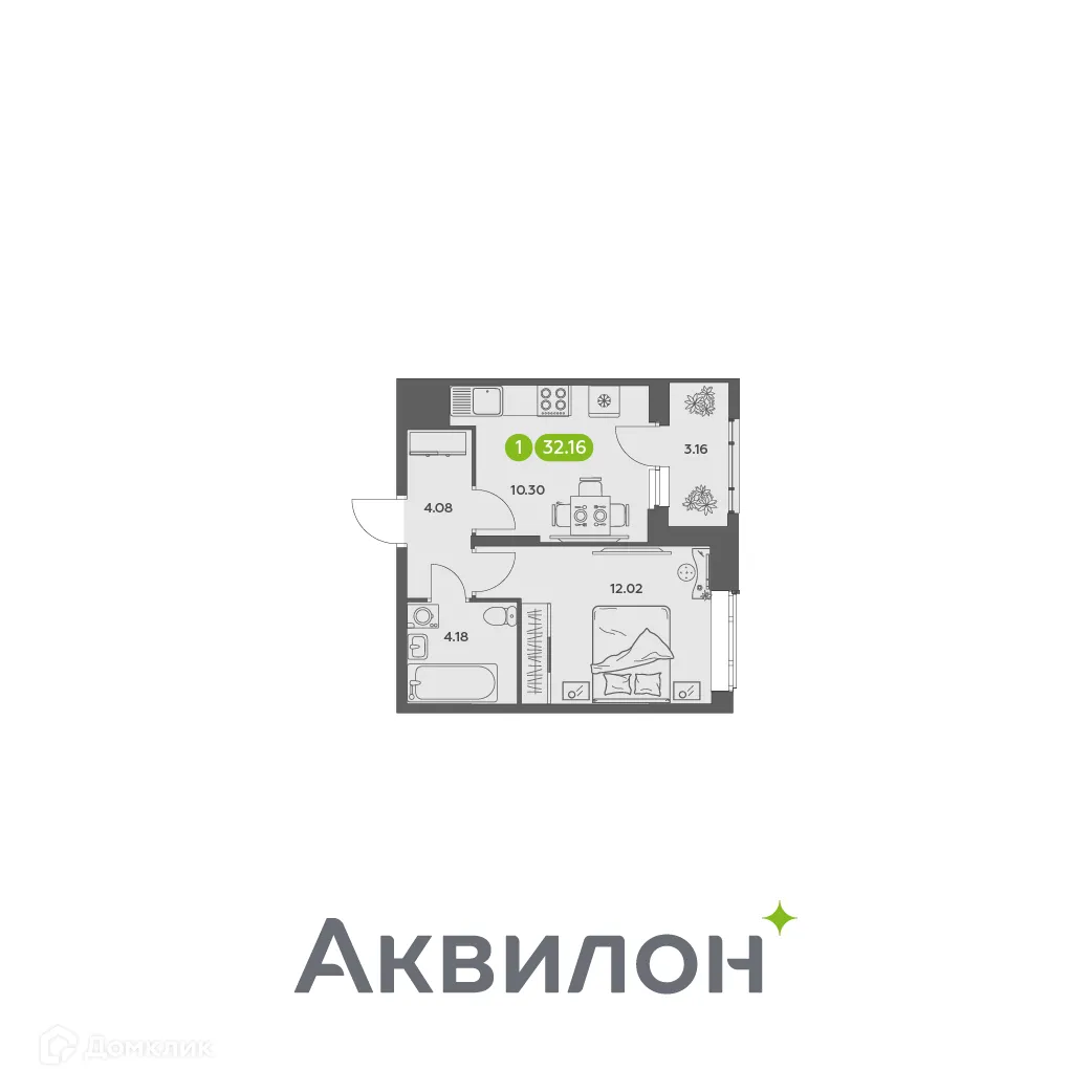 Фото квартиры в ЖК Аквилон АКВАРТАЛ