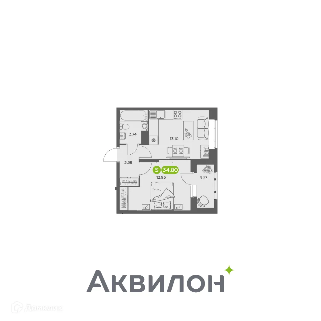 Фото квартиры в ЖК Аквилон АКВАРТАЛ