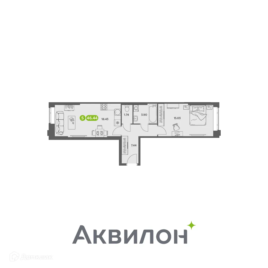 Фото квартиры в ЖК Аквилон АКВАРТАЛ