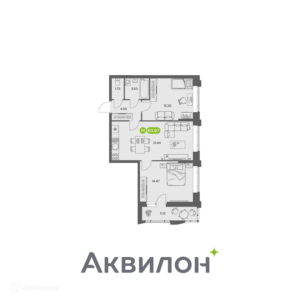 Фото квартиры в ЖК Аквилон АКВАРТАЛ