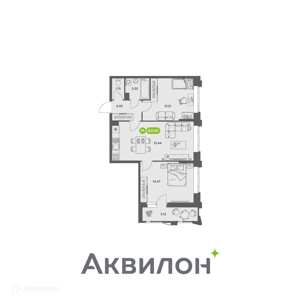 Фото квартиры в ЖК Аквилон АКВАРТАЛ