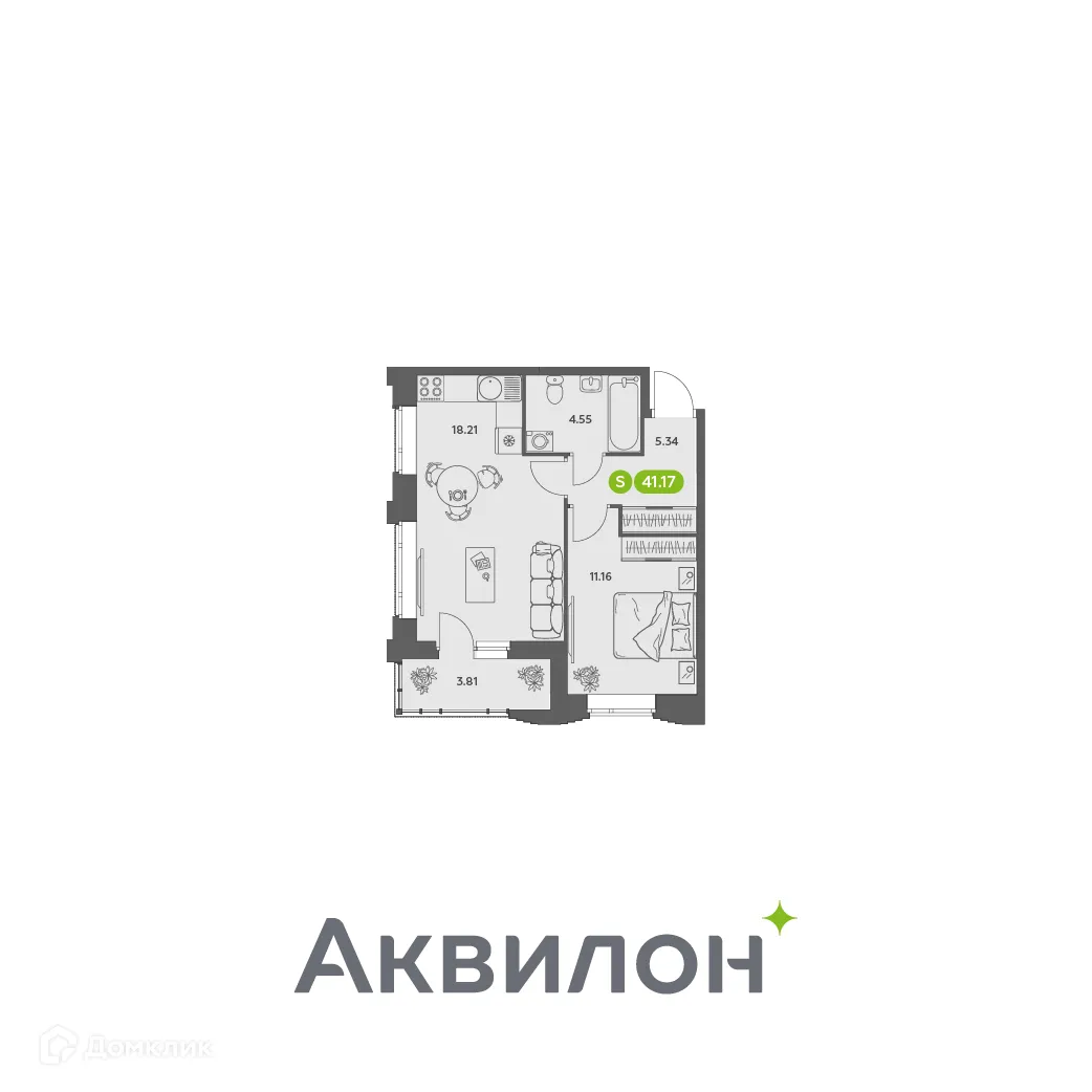 Фото квартиры в ЖК Аквилон АКВАРТАЛ