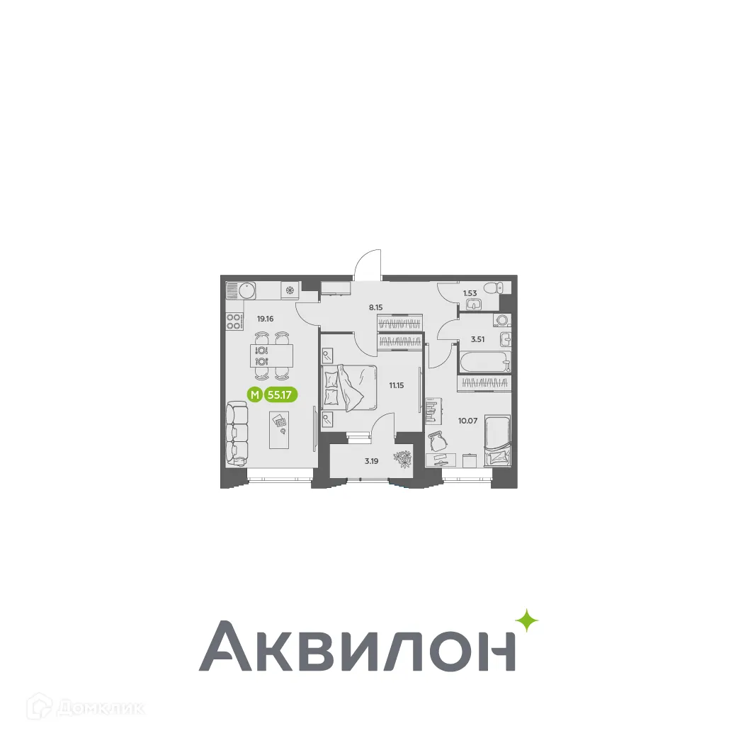 Фото квартиры в ЖК Аквилон АКВАРТАЛ