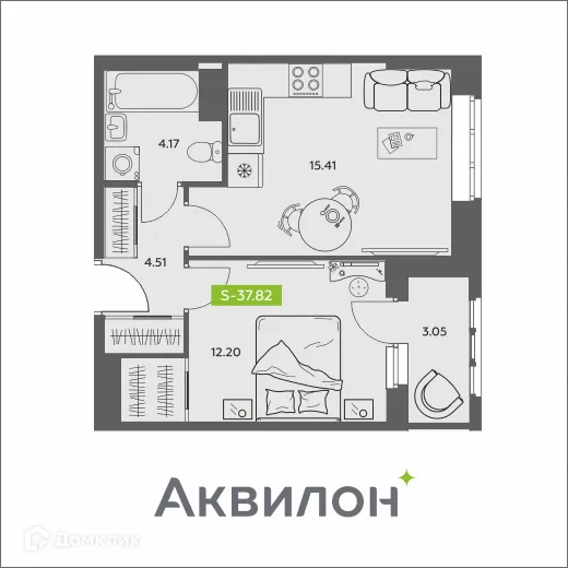 Фото квартиры в ЖК Аквилон АКВАРТАЛ