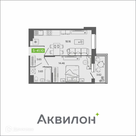 Фото квартиры в ЖК Аквилон SAGE