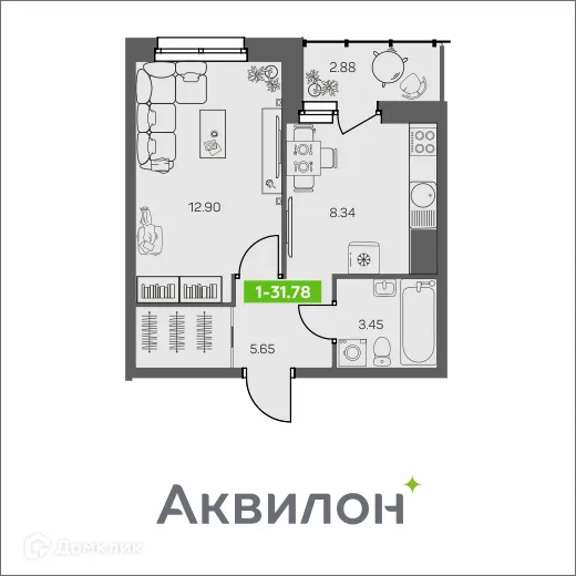 Фото квартиры в ЖК "Аквилон Reka (Аквилон Река)"