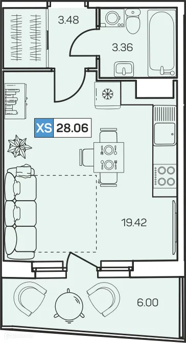 Фото квартиры в ЖК "Аквилон Reka (Аквилон Река)"