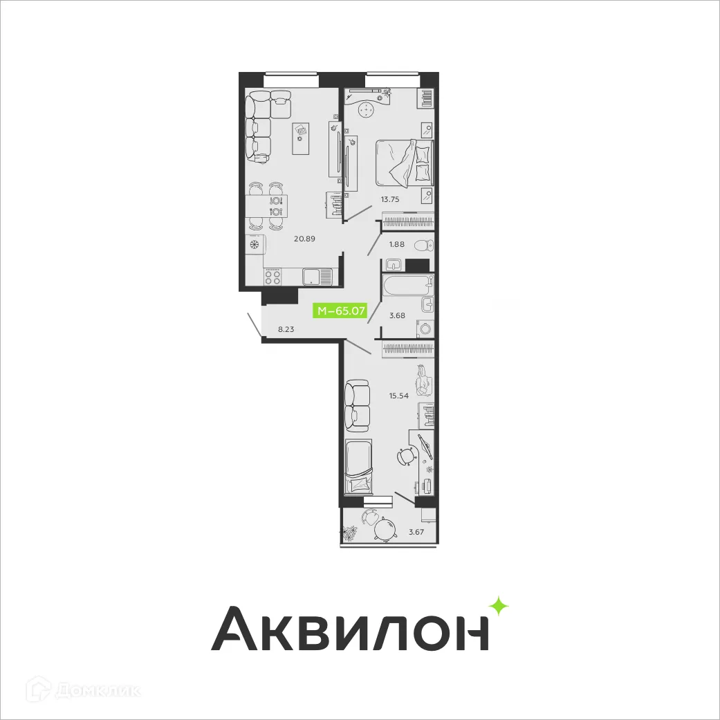 Фото квартиры в ЖК Аквилон SAGE
