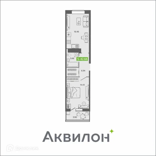 Фото квартиры в ЖК Аквилон SAGE