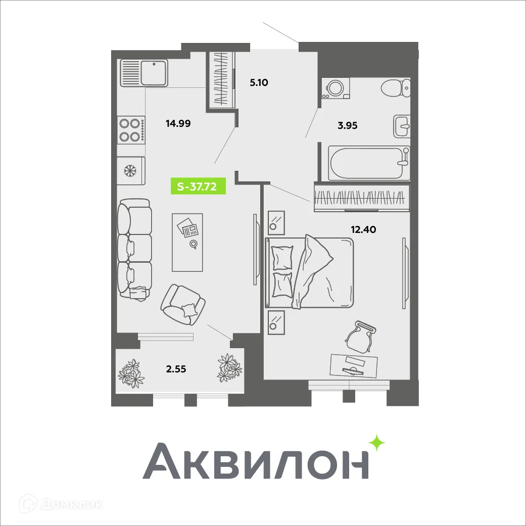 Фото квартиры в ЖК CITY RESIDENCE by AKVILON (СИТИ РЕЗИДЕНС бай АКВИЛОН)