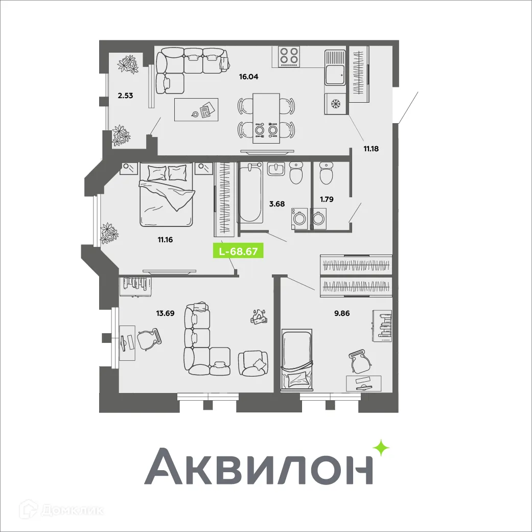 Фото квартиры в ЖК CITY RESIDENCE by AKVILON (СИТИ РЕЗИДЕНС бай АКВИЛОН)