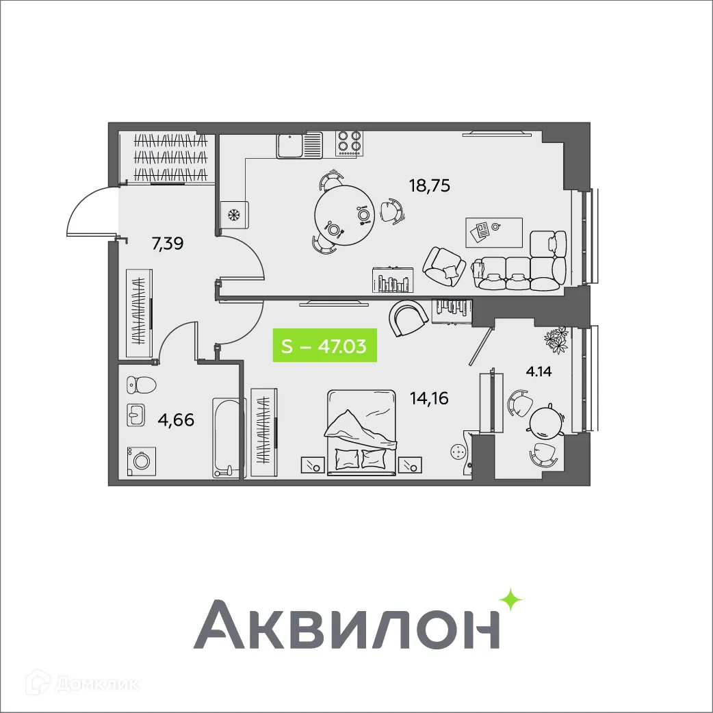 Фото квартиры в ЖК Аквилон Shine (Шайн)