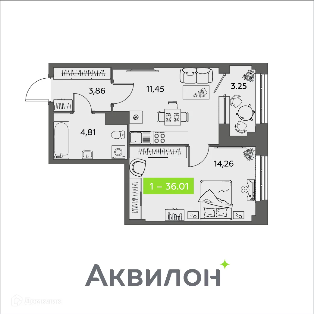 Фото квартиры в ЖК Аквилон Shine (Шайн)