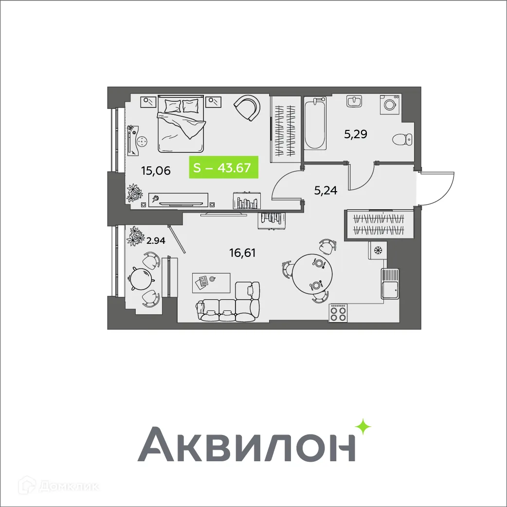 Фото квартиры в ЖК Аквилон Shine (Шайн)