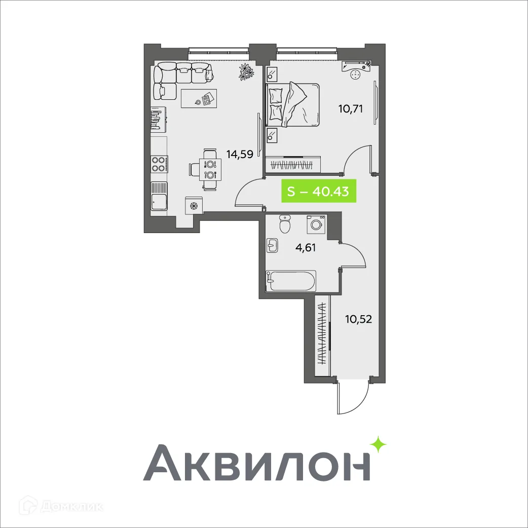 Фото квартиры в ЖК Аквилон Shine (Шайн)