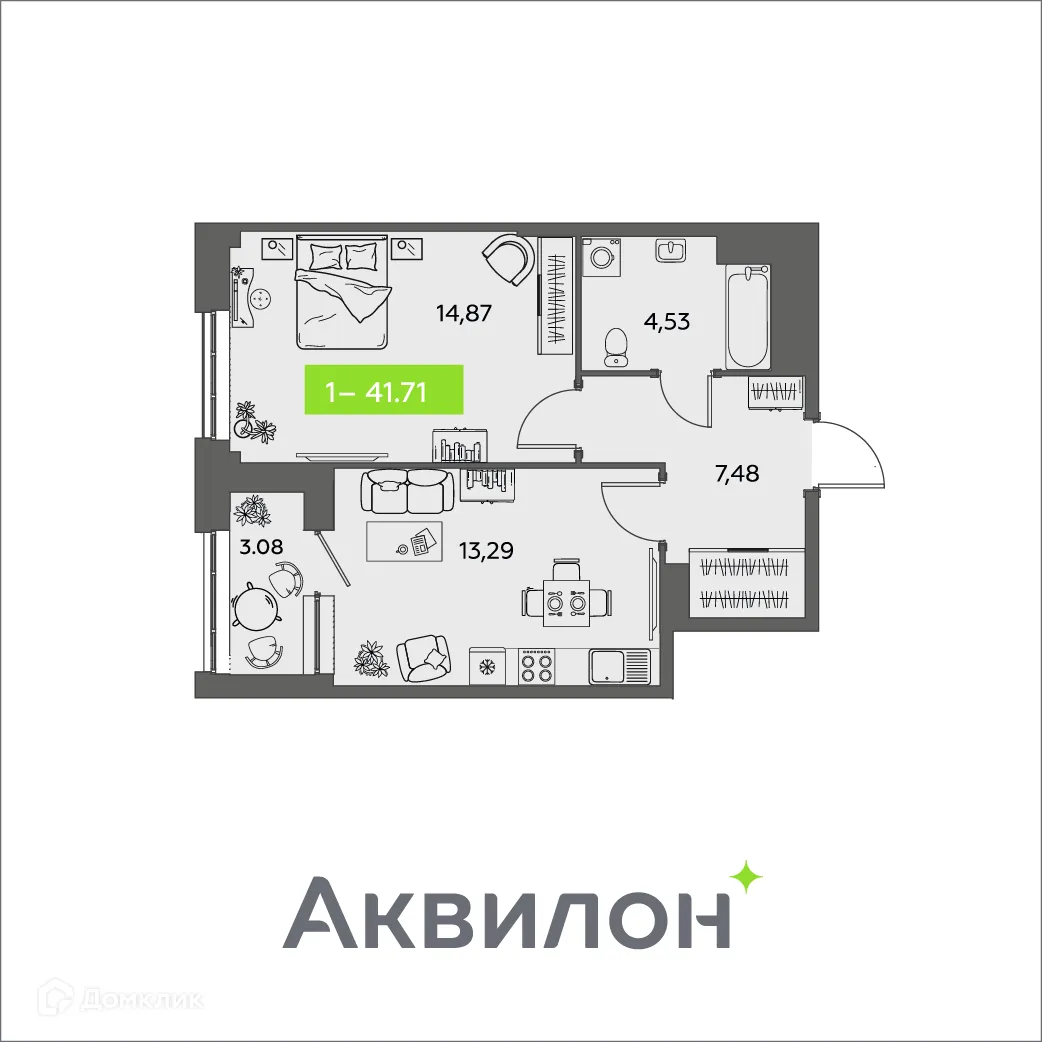 Фото квартиры в ЖК Аквилон Shine (Шайн)
