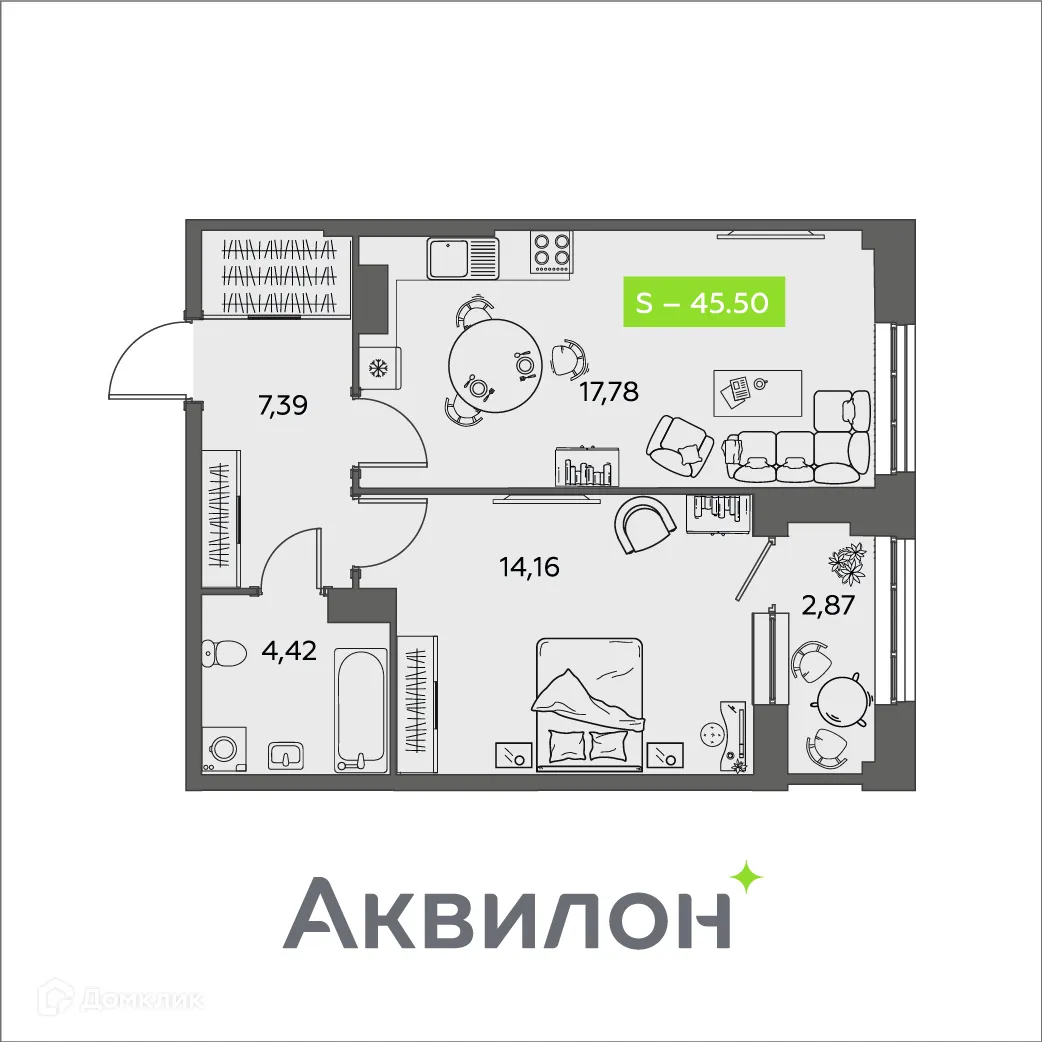 Фото квартиры в ЖК Аквилон Shine (Шайн)