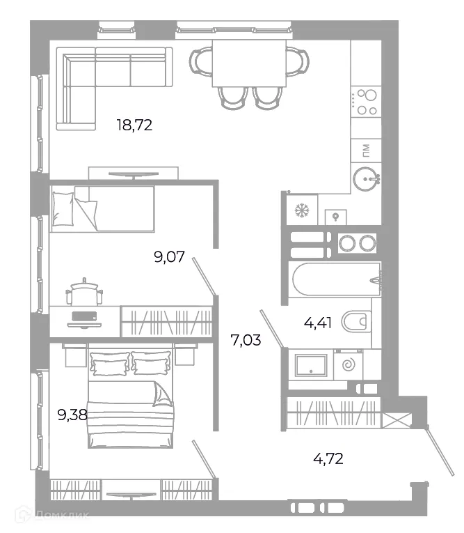 Фото квартиры в ЖК Жилой район Зеленые кварталы