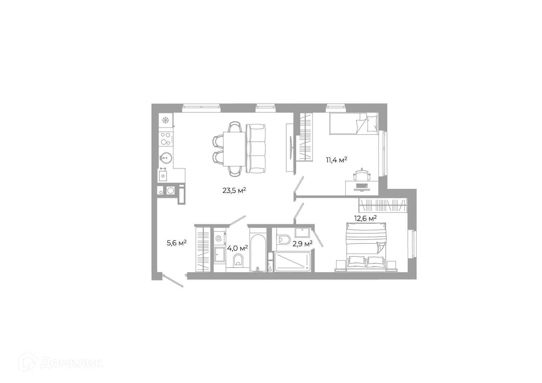 Фото квартиры в ЖК Жилой район Зеленые кварталы