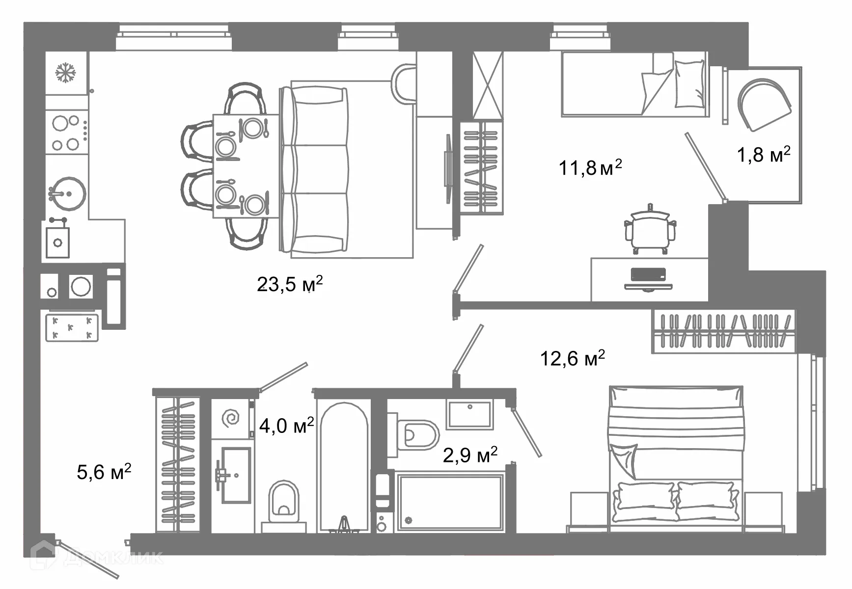 Фото квартиры в ЖК Жилой район Зеленые кварталы