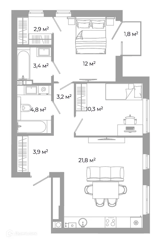 Фото квартиры в ЖК Жилой район Зеленые кварталы