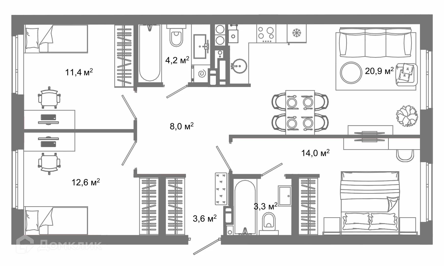 Фото квартиры в ЖК Жилой район Зеленые кварталы