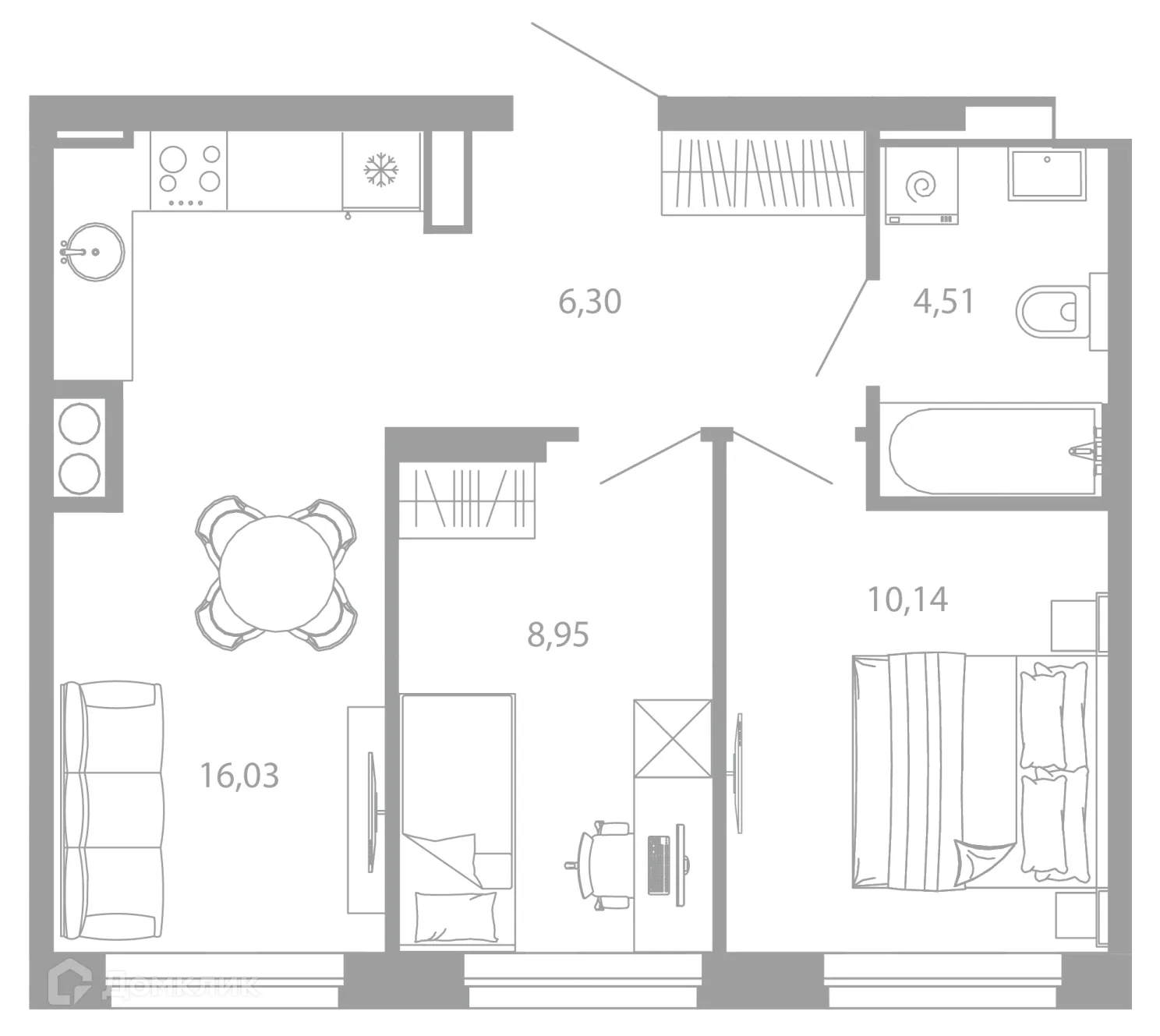 Фото квартиры в ЖК РАЗУМ НА ЗВЕЗДНОЙ