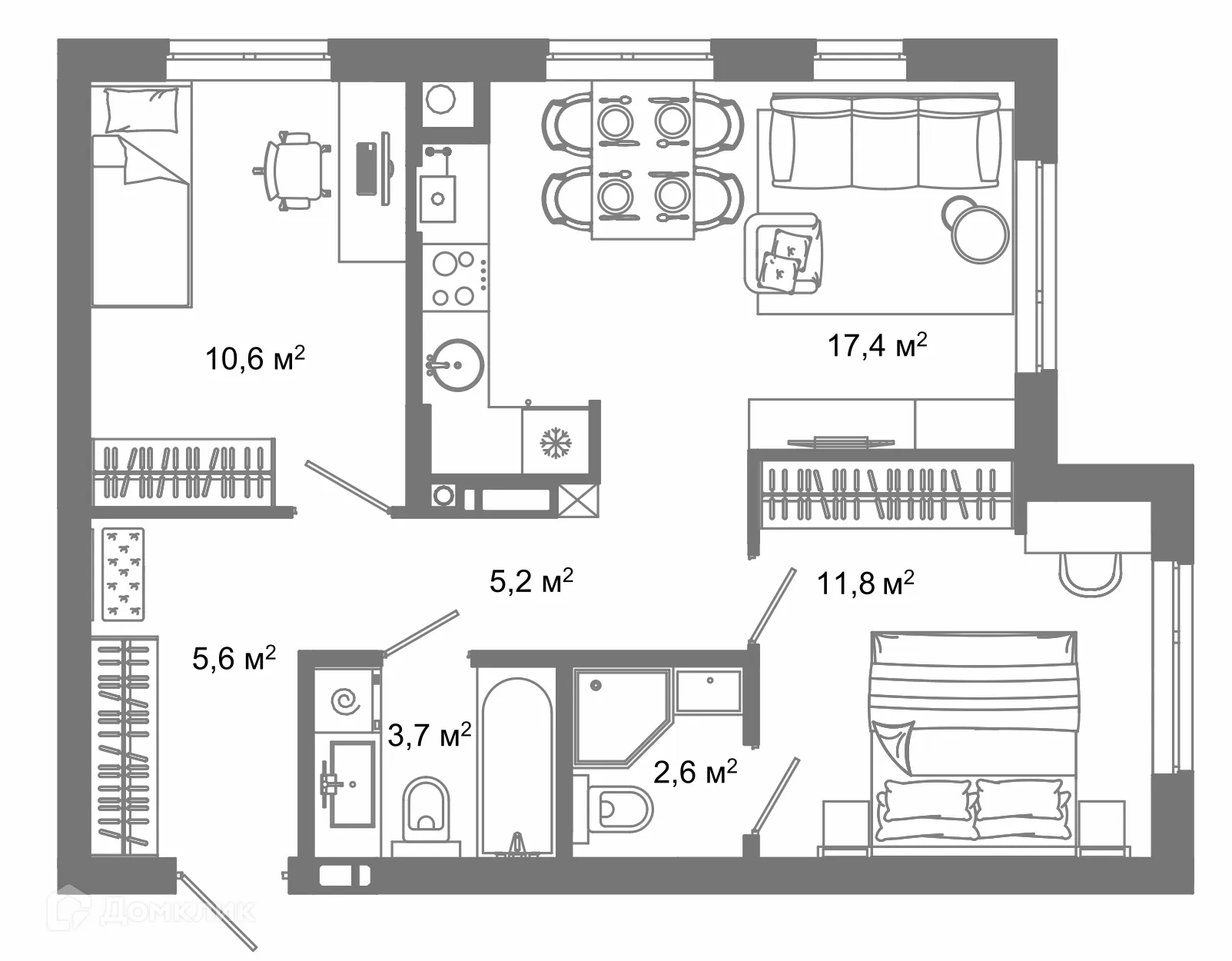 Фото квартиры в ЖК Жилой район Зеленые кварталы