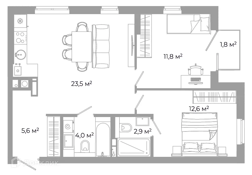 Фото квартиры в ЖК Жилой район Зеленые кварталы