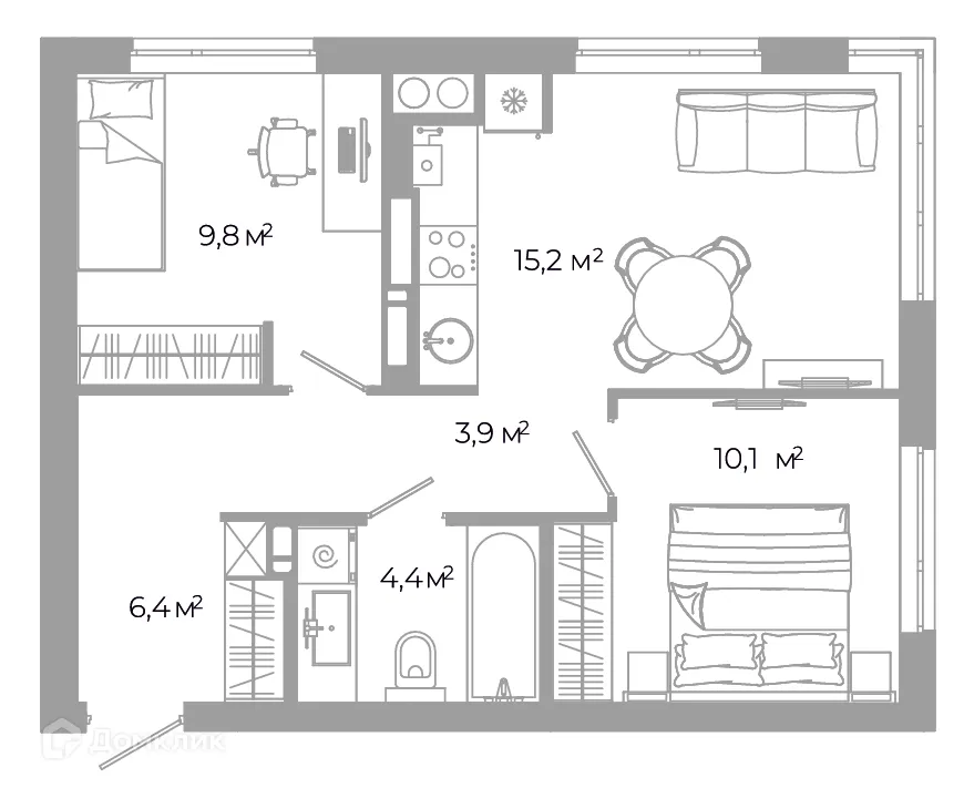 Фото квартиры в ЖК Жилой район Зеленые кварталы