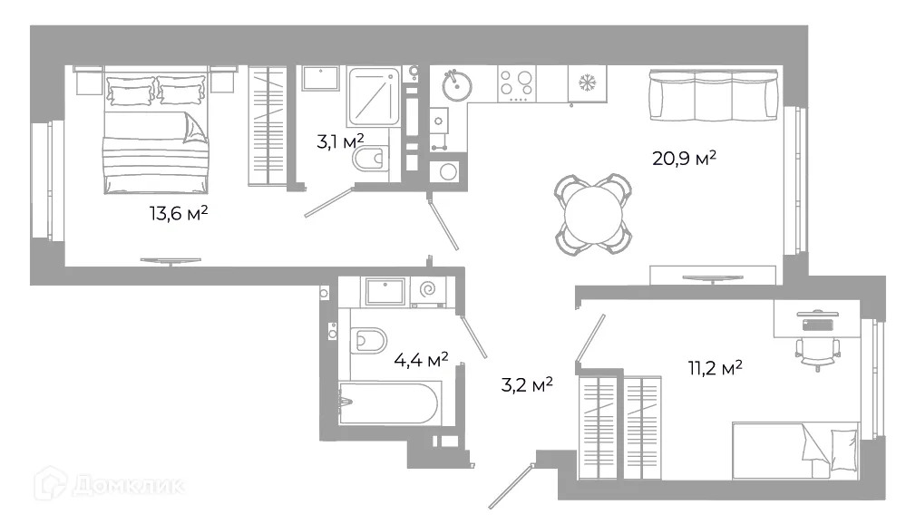 Фото квартиры в ЖК Жилой район Зеленые кварталы