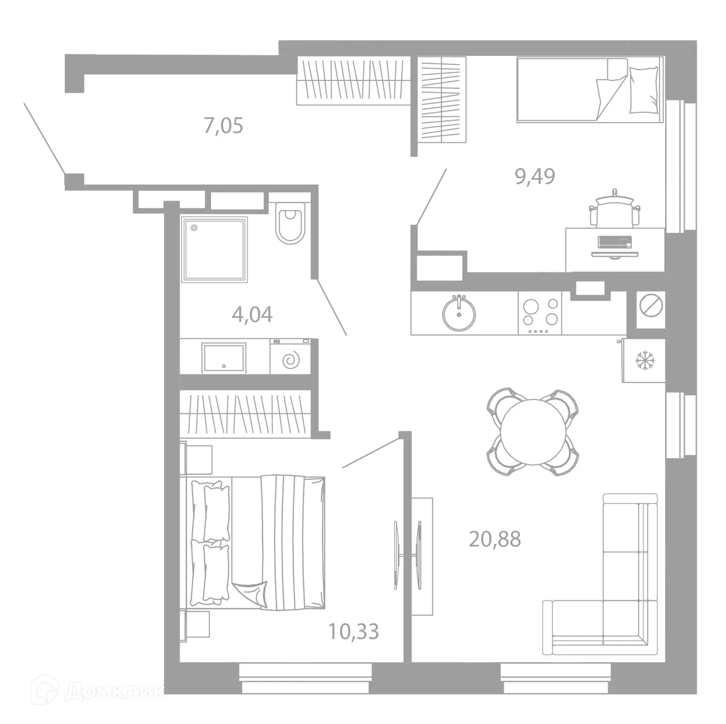 Фото квартиры в ЖК РАЗУМ НА ЗВЕЗДНОЙ