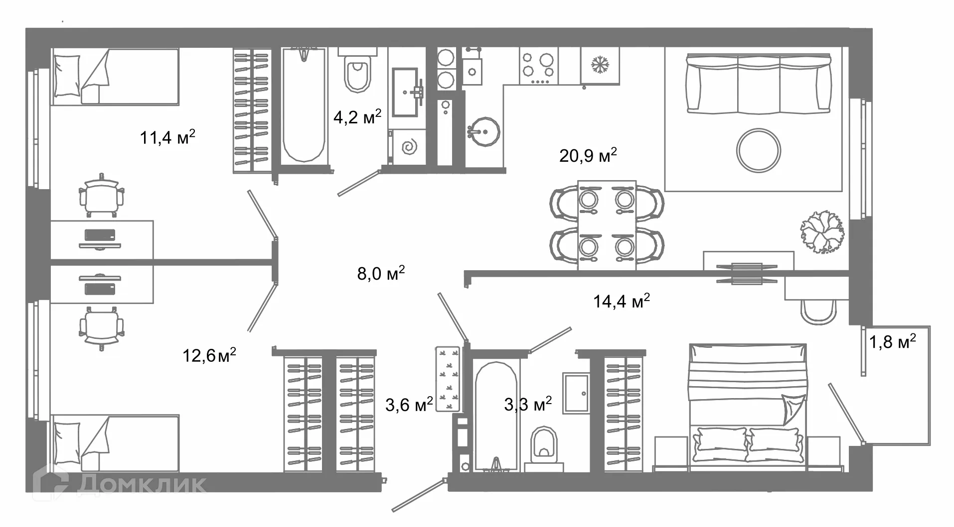 Фото квартиры в ЖК Жилой район Зеленые кварталы