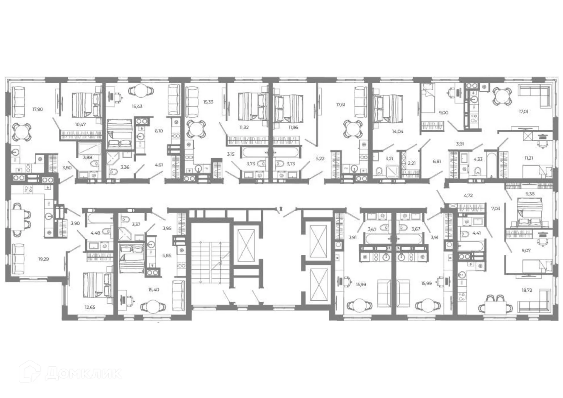 Планировка 1-комнатной квартиры 36.05 м² в ЖК Жилой район Зеленые кварталы, г. Астрахань — фото 3