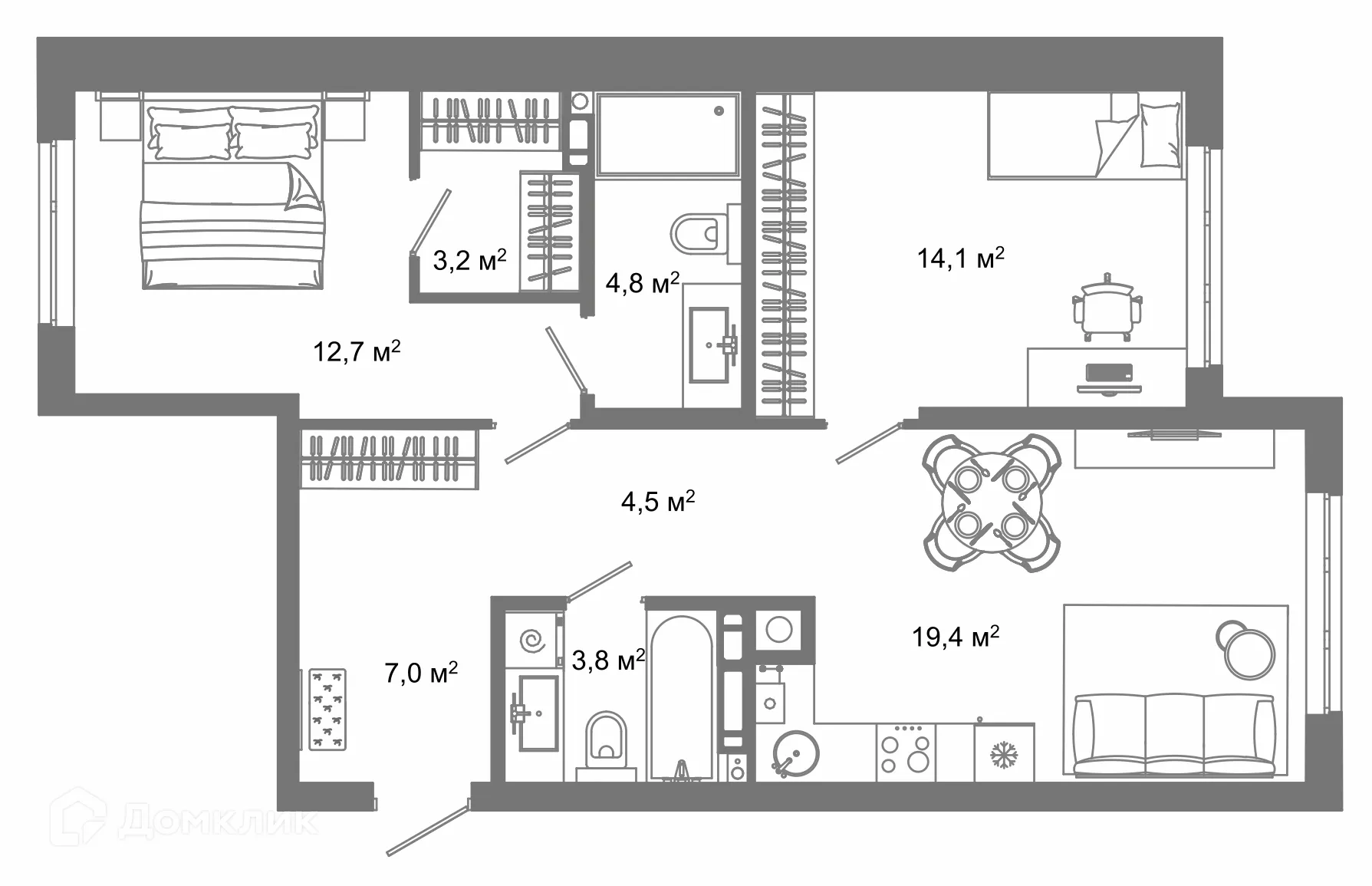 Фото квартиры в ЖК Жилой район Зеленые кварталы