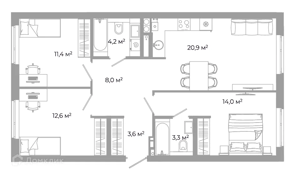 Фото квартиры в ЖК Жилой район Зеленые кварталы