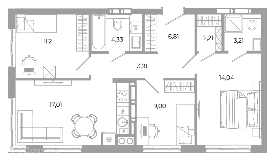 Фото квартиры в ЖК Жилой район Зеленые кварталы