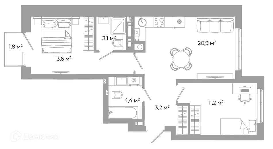 Фото квартиры в ЖК Жилой район Зеленые кварталы
