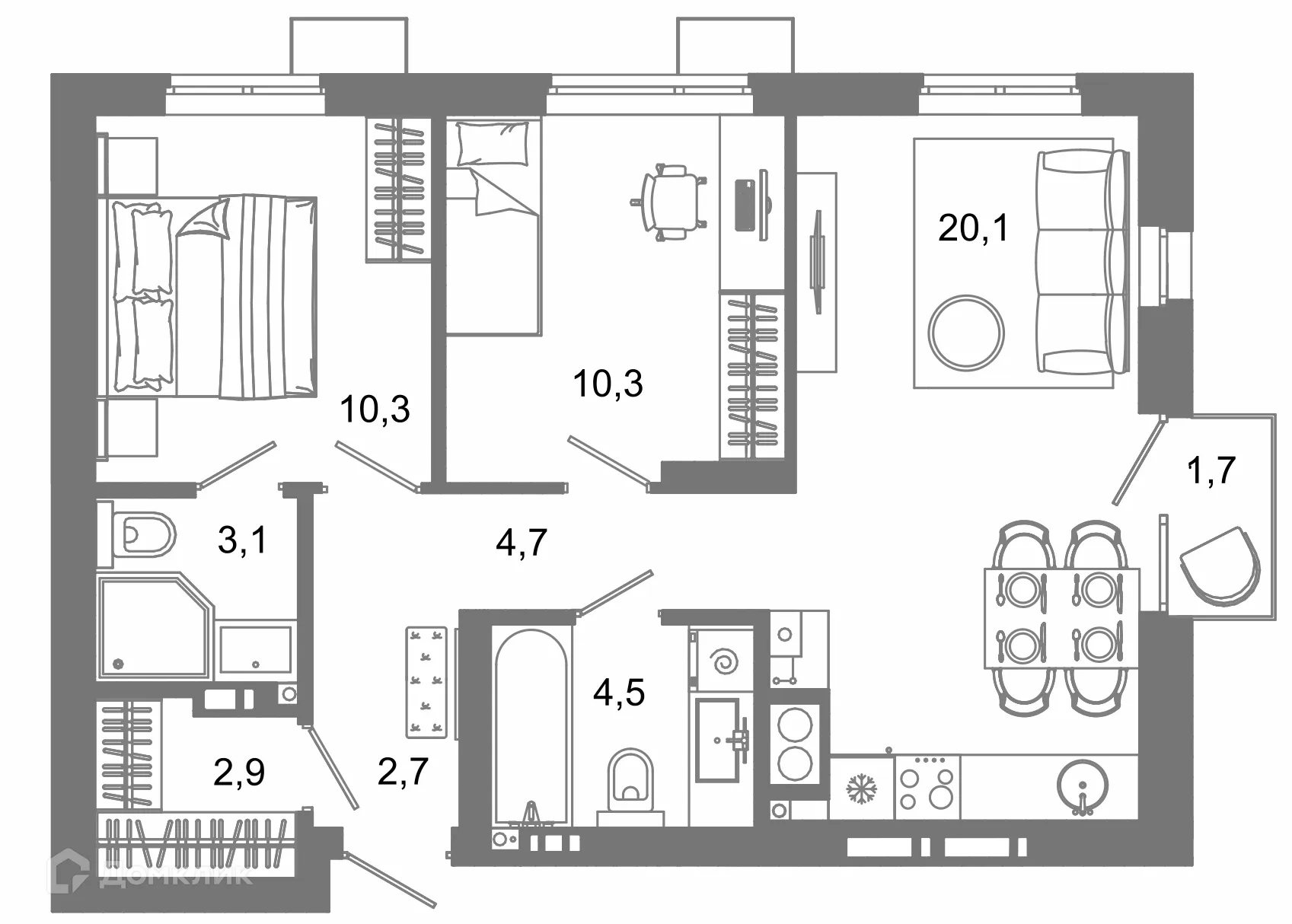 Фото квартиры в ЖК Жилой район Зеленые кварталы