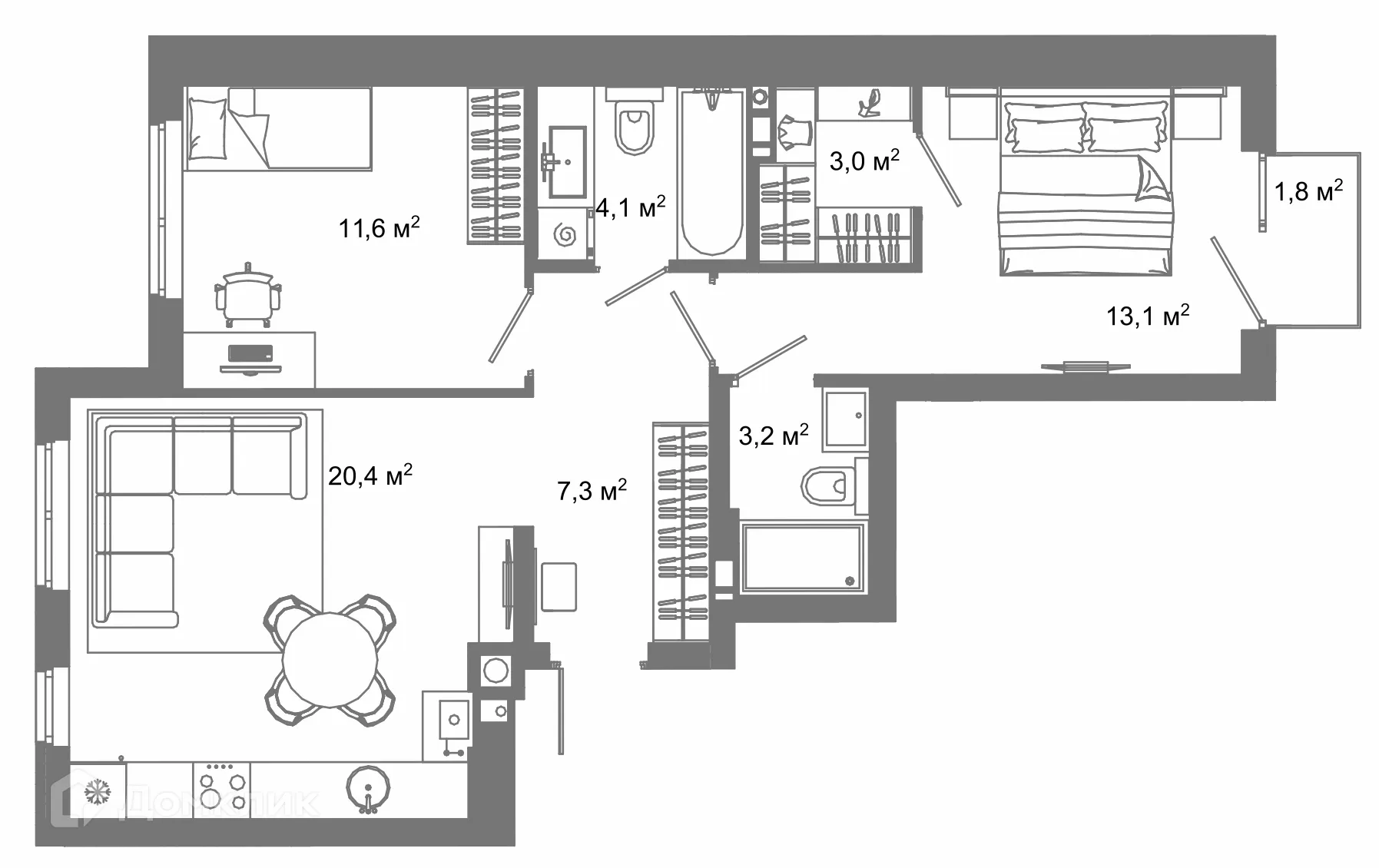 Фото квартиры в ЖК Жилой район Зеленые кварталы