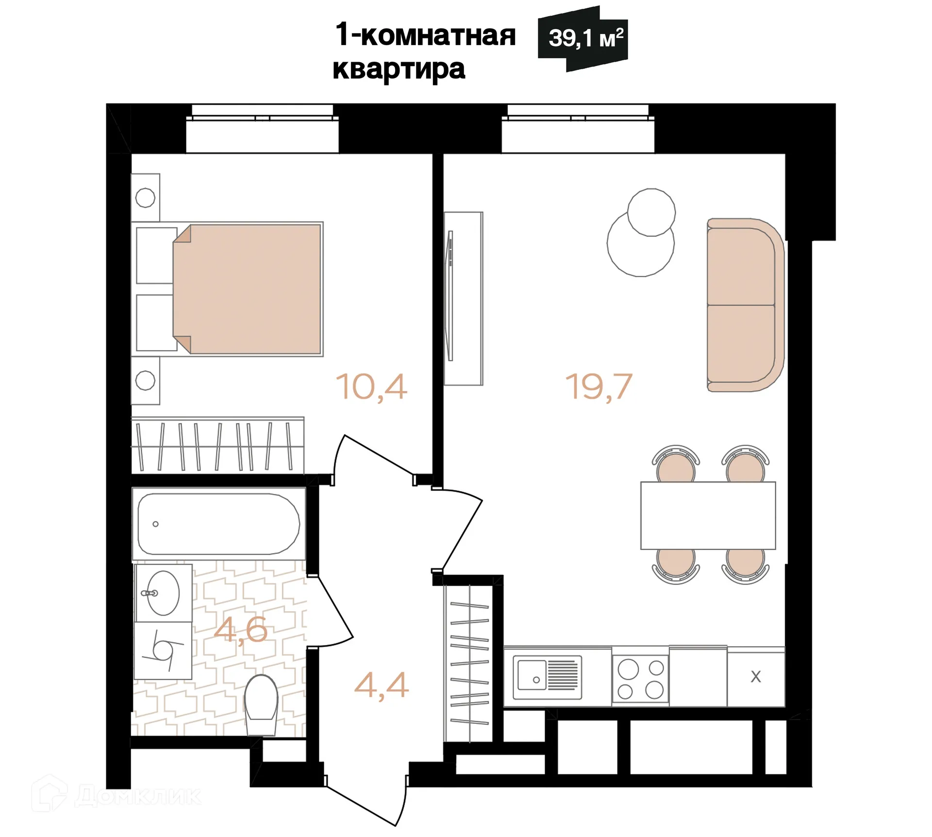 Фото квартиры в ЖК Лазурный