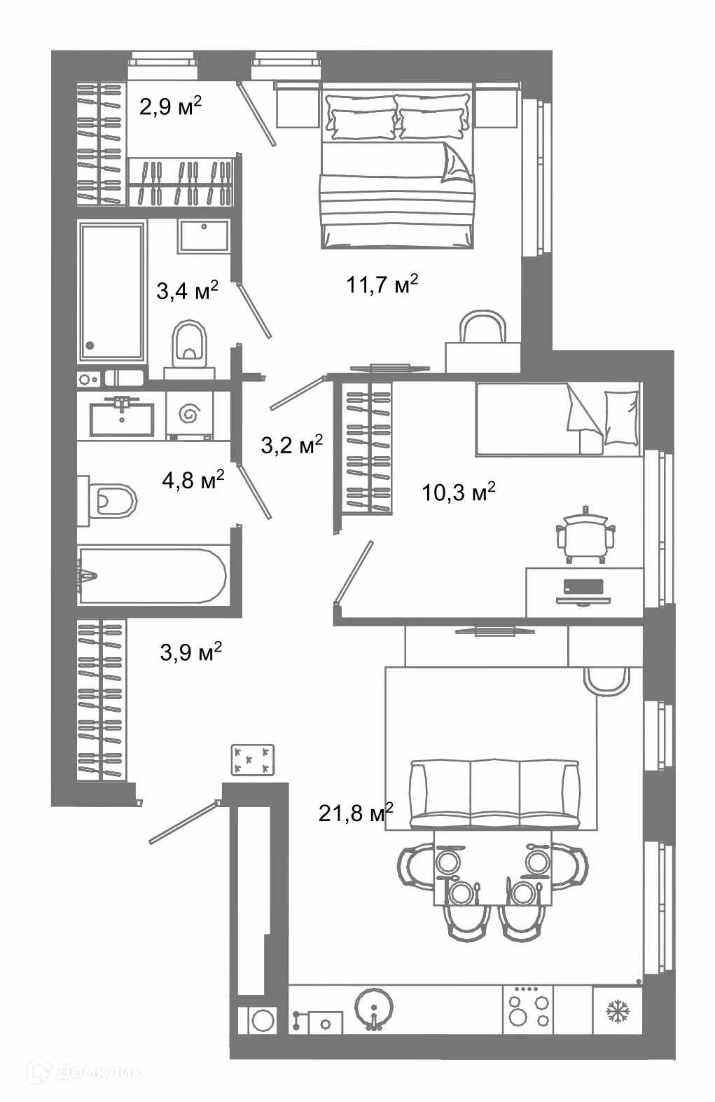 Фото квартиры в ЖК Жилой район Зеленые кварталы