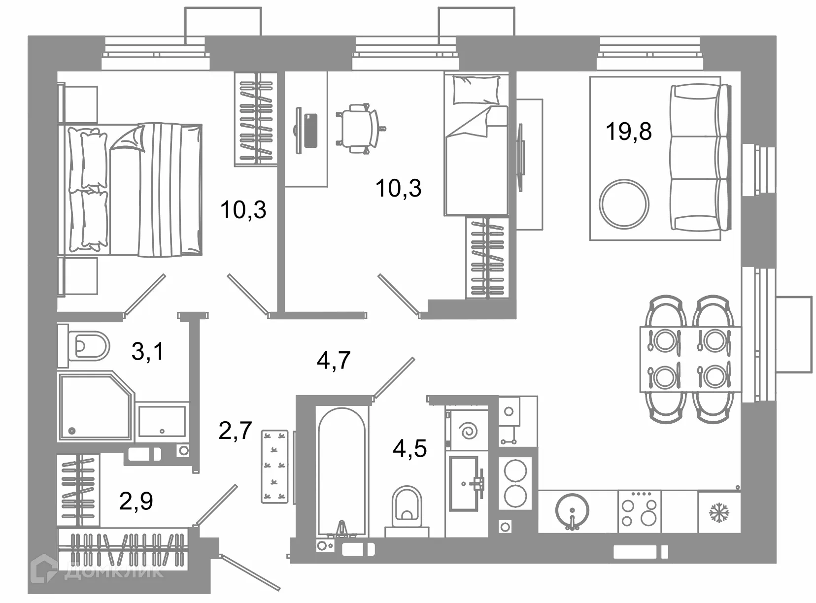 Фото квартиры в ЖК Жилой район Зеленые кварталы