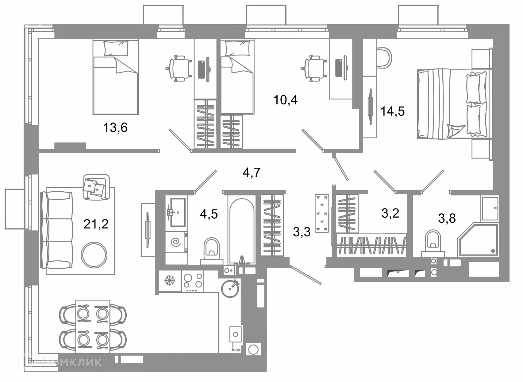 Фото квартиры в ЖК Жилой район Зеленые кварталы
